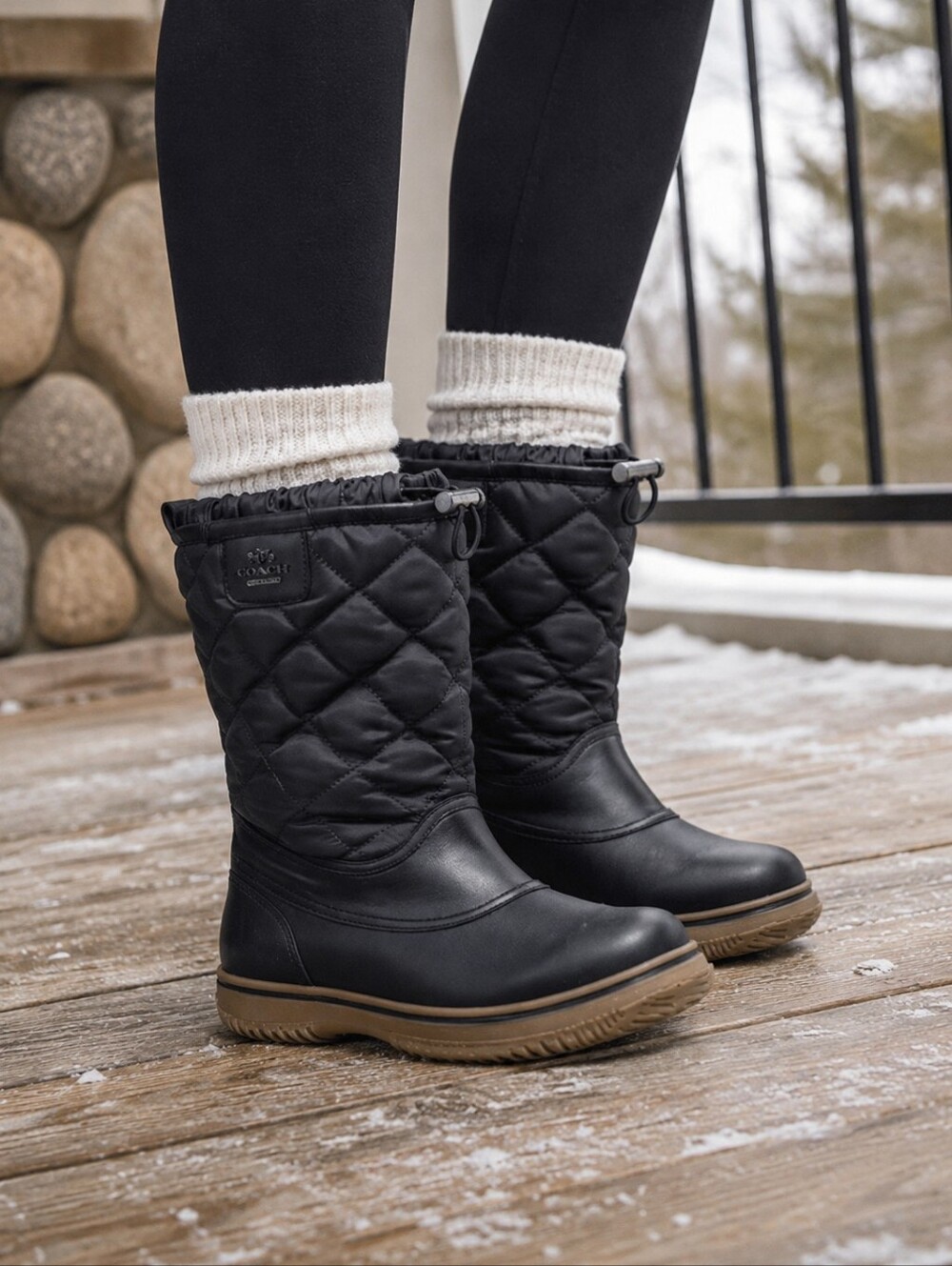 Coach Samara Quilted Boots Size 6 - Picture 1 of 8